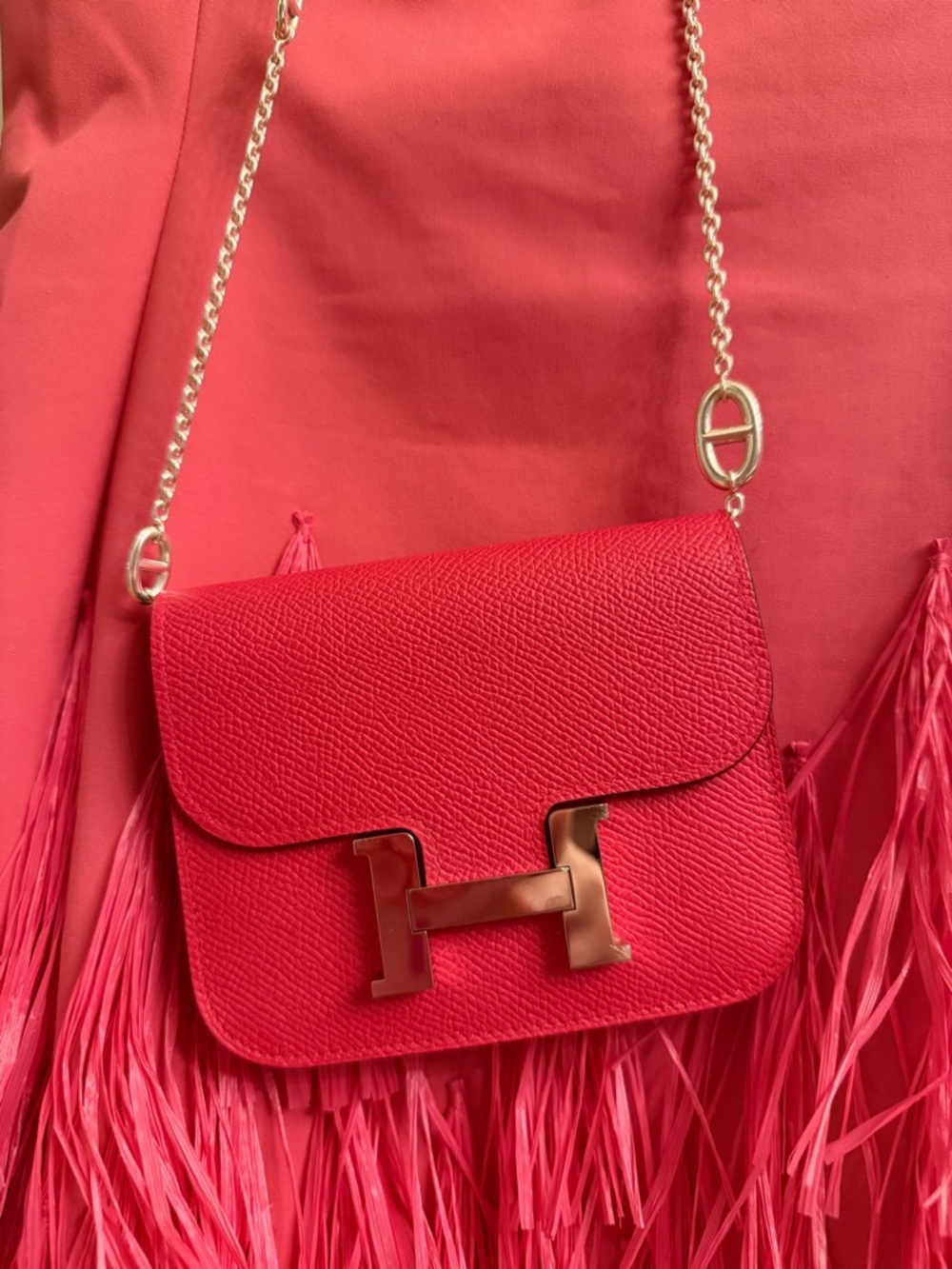 Hermès Constance slim wallet Rose Extreme
